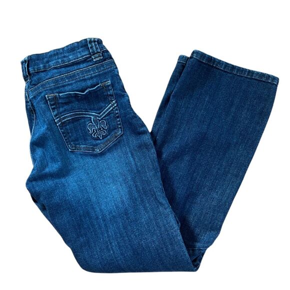 Lee Women's Sz 8 Slender Secret Lower on the Waist Mid Rise Bootcut Blue Jeans - Picture 1 of 5